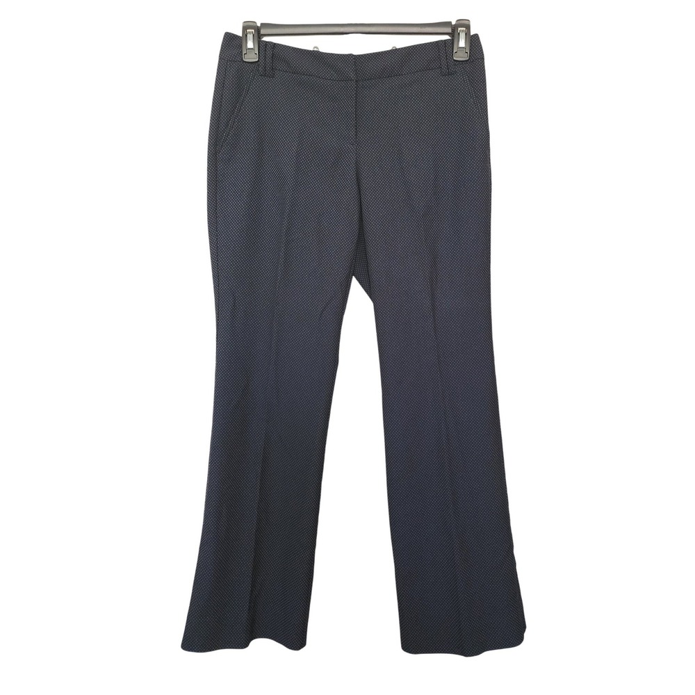 New York & Company Navy Polka Dot Dress Pants Petite 8 Bootcut Trousers